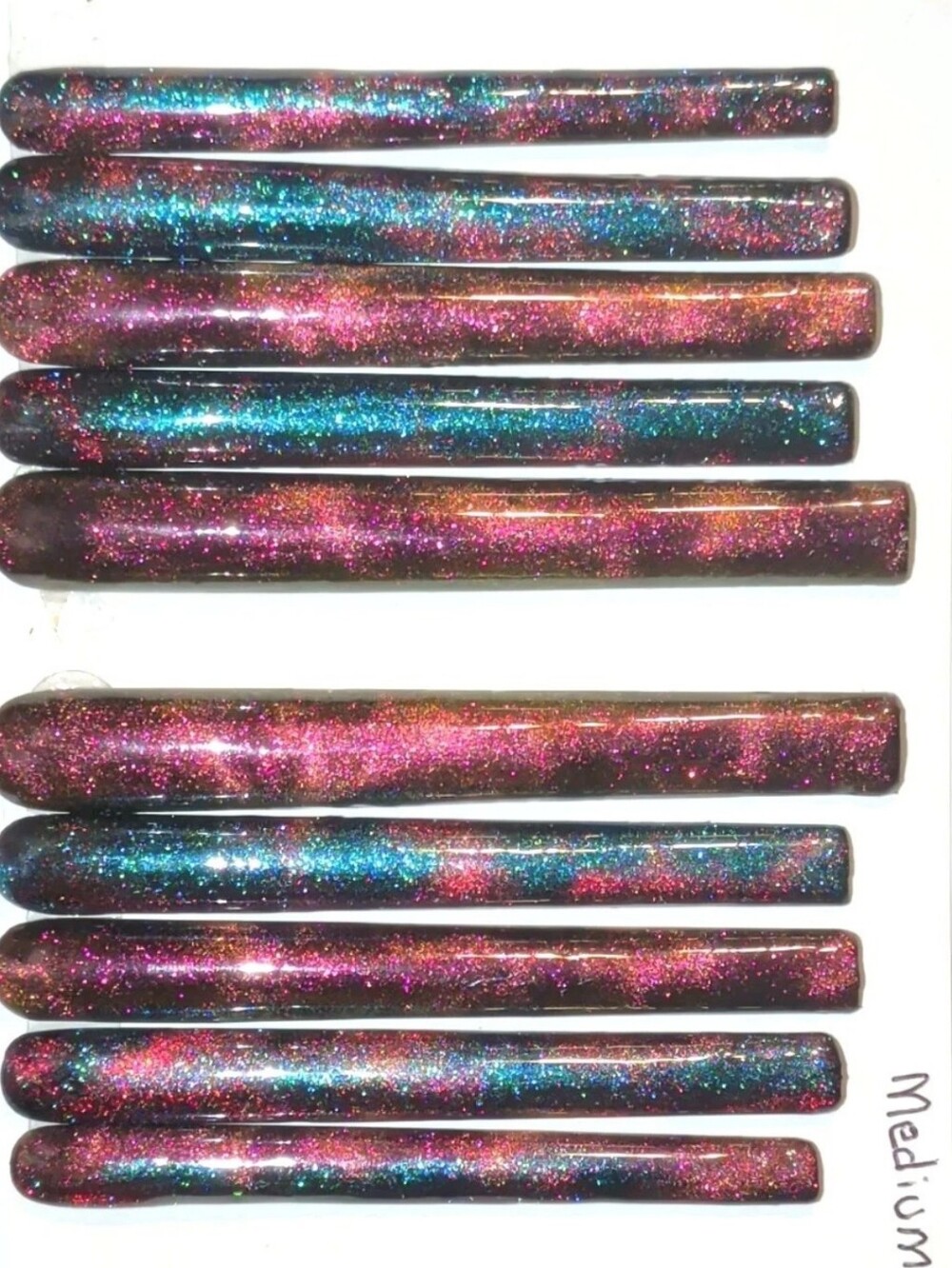 Hand crafted custom Square Cateye 10pc 6xl acrylic press on nails sz Medium - Picture 12 of 17